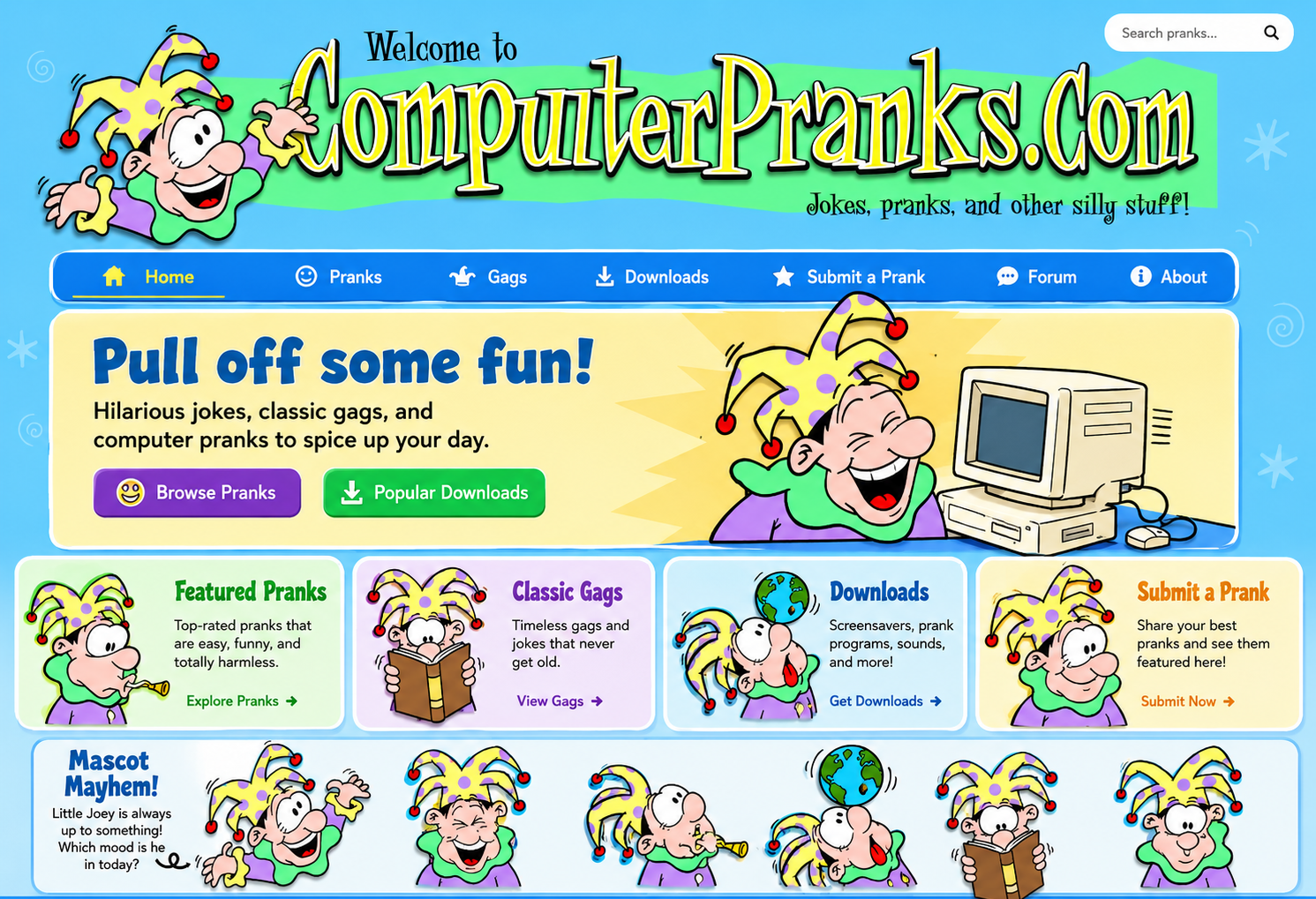 Welcome to ComputerPranks.com - jokes, pranks, and other silly stuff